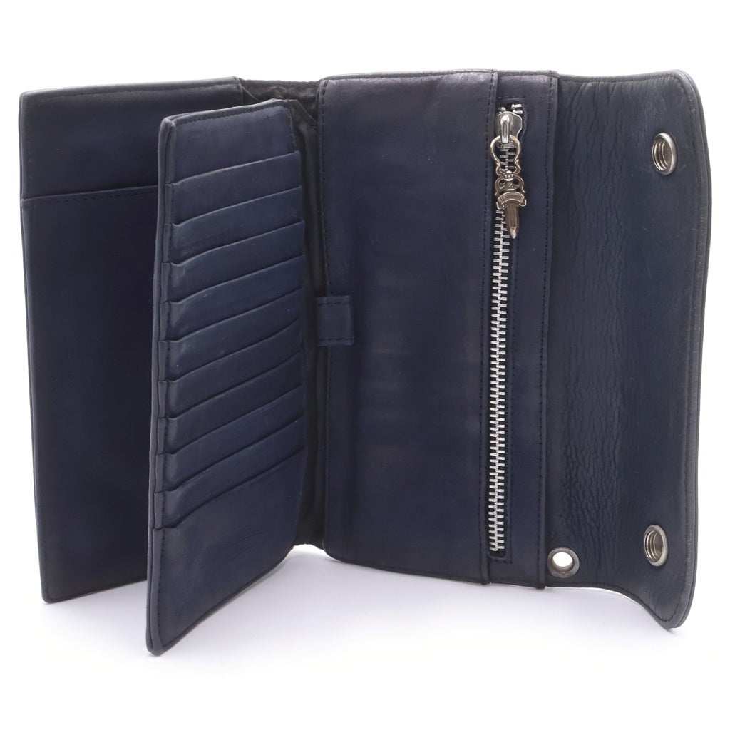 CHROME HEARTS(クロムハーツ) WAVE ウェーブ レザーウォレット 財布 ネイビーBCA375