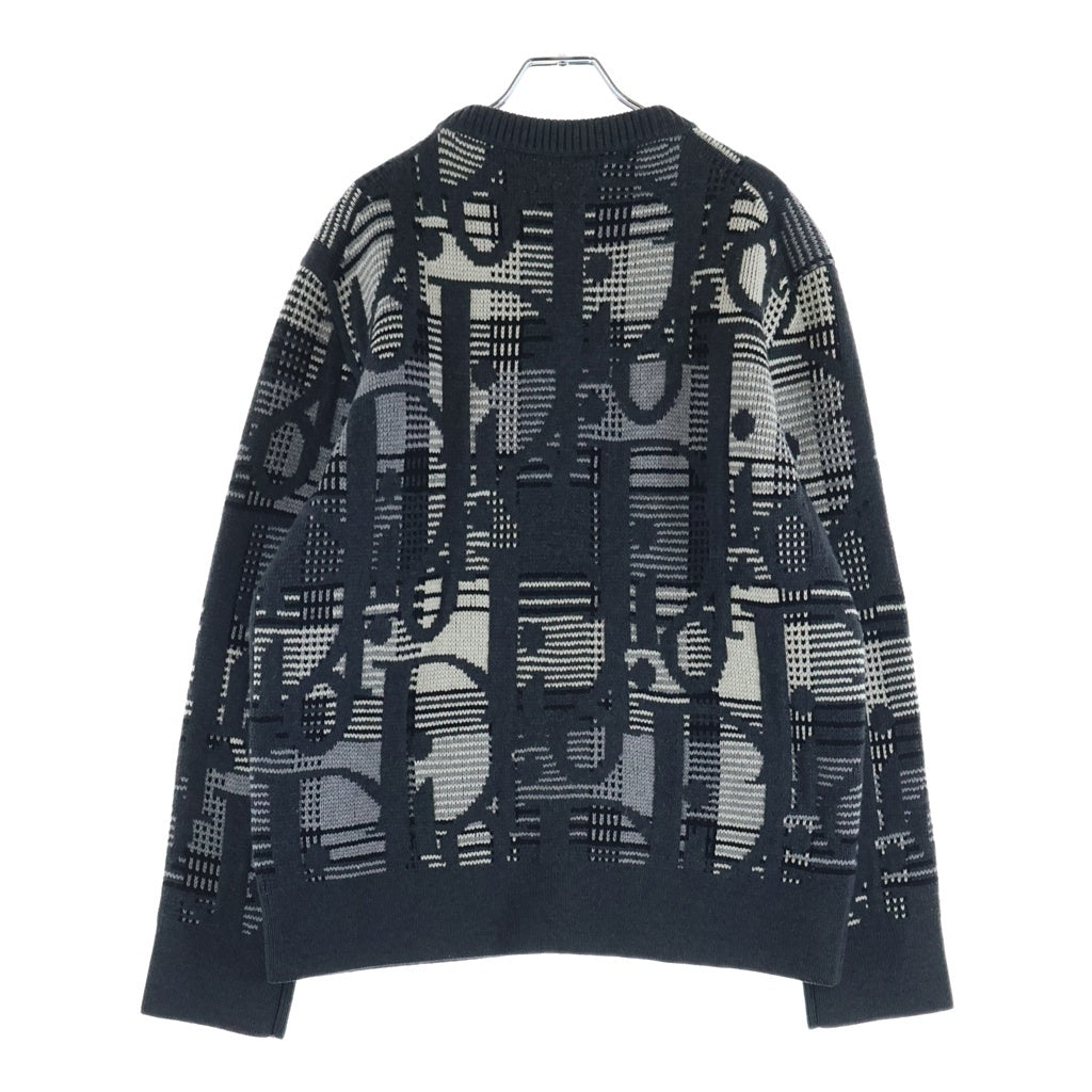 Christian Dior(クリスチャンディオール) 21AW Oblique Wool Jacquard Sweater オブリーク ウール ジャガード ニット セーター 213M658AT377 グレー