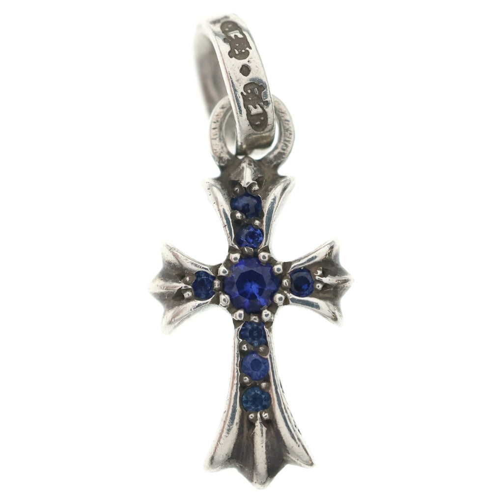 CHROME HEARTS(クロムハーツ) CRS BBYFAT P SAP ベイビーファットクロス PAVEサファイア ペンダントトップ シルバー BCA236