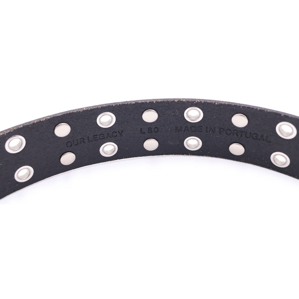 OUR LEGACY(アワーレガシー) Flecking Black Leather Belt スタッズ レザーベルト ブラック