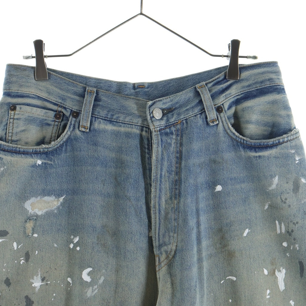 Acne Studios(アクネ ストゥディオズ) 2023F FN Trafalgar ペンキ加工 ストレートパンツ インディゴ A00429