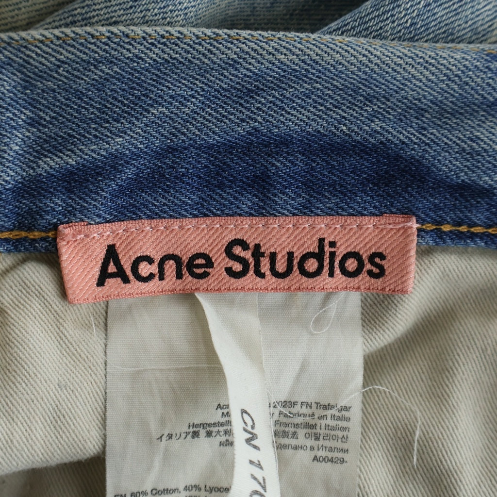 Acne Studios(アクネ ストゥディオズ) 2023F FN Trafalgar ペンキ加工 ストレートパンツ インディゴ A00429