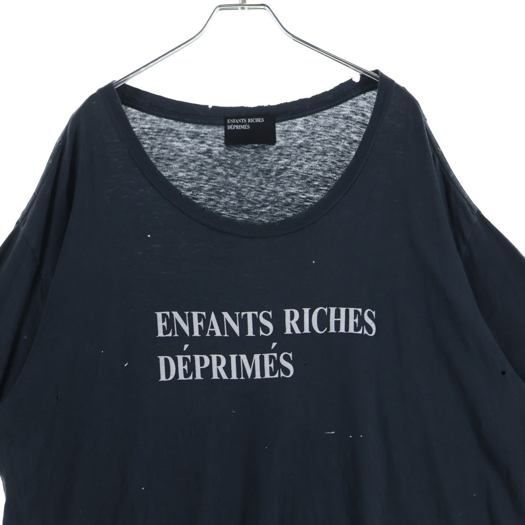 ENFANTS RICHES DEPRIMES(アンファンリッシュデプリメ) CLASSIC LOGO TEE クラシックロゴ ヴィンテージ加工 半袖シャツ 半袖カットソー ブラック