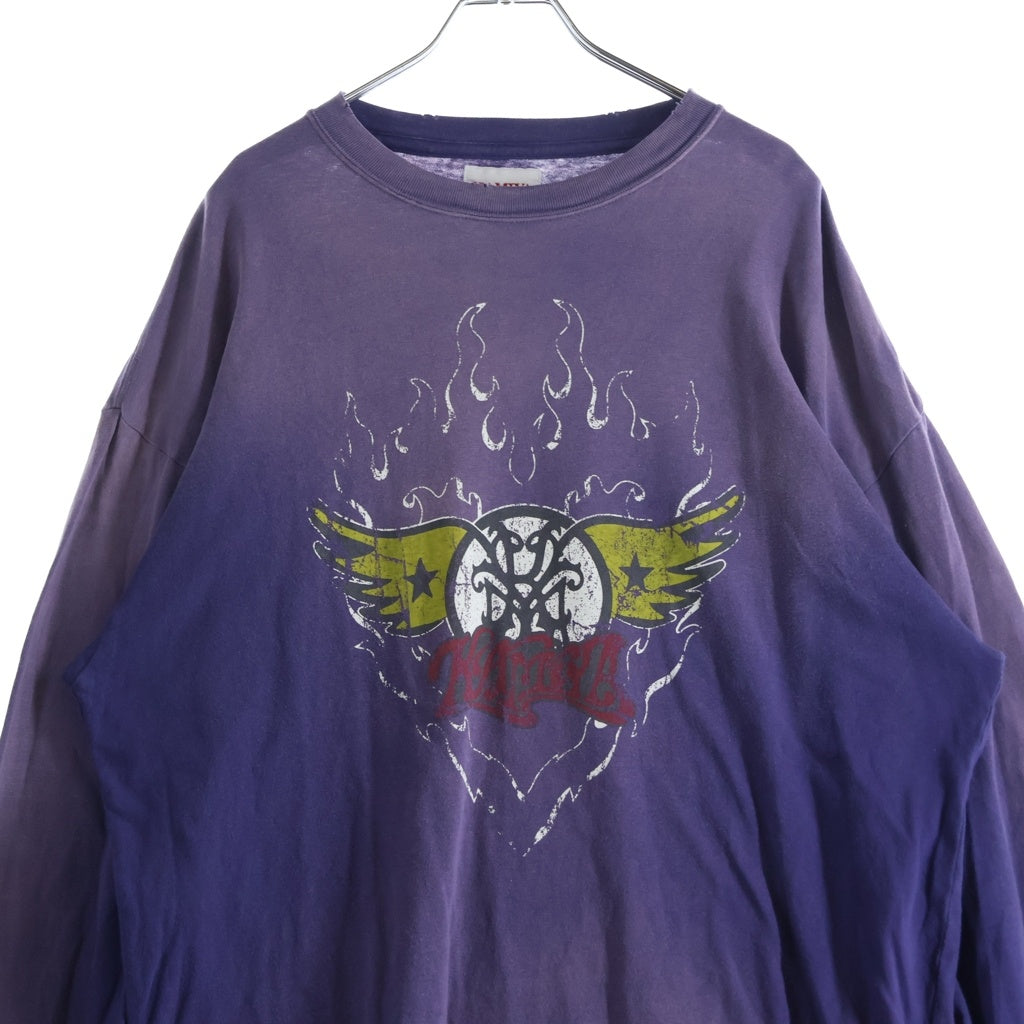 KAMIYA(カミヤ) フロントプリント 長袖Tシャツ パープル G16LT084