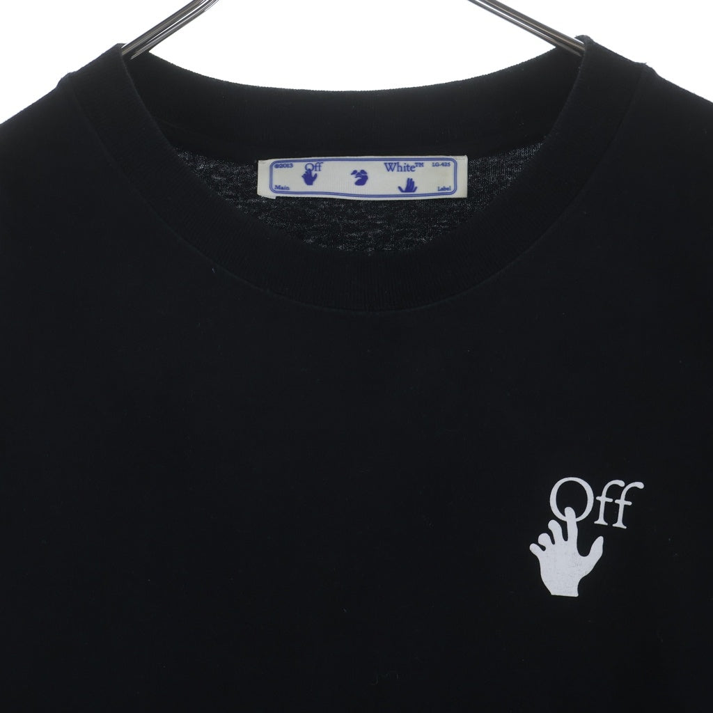 OFF-WHITE(オフホワイト) マーカー スリム ロゴ プリント Tシャツ 半袖カットソー ブラック OMAA027R21JER003
