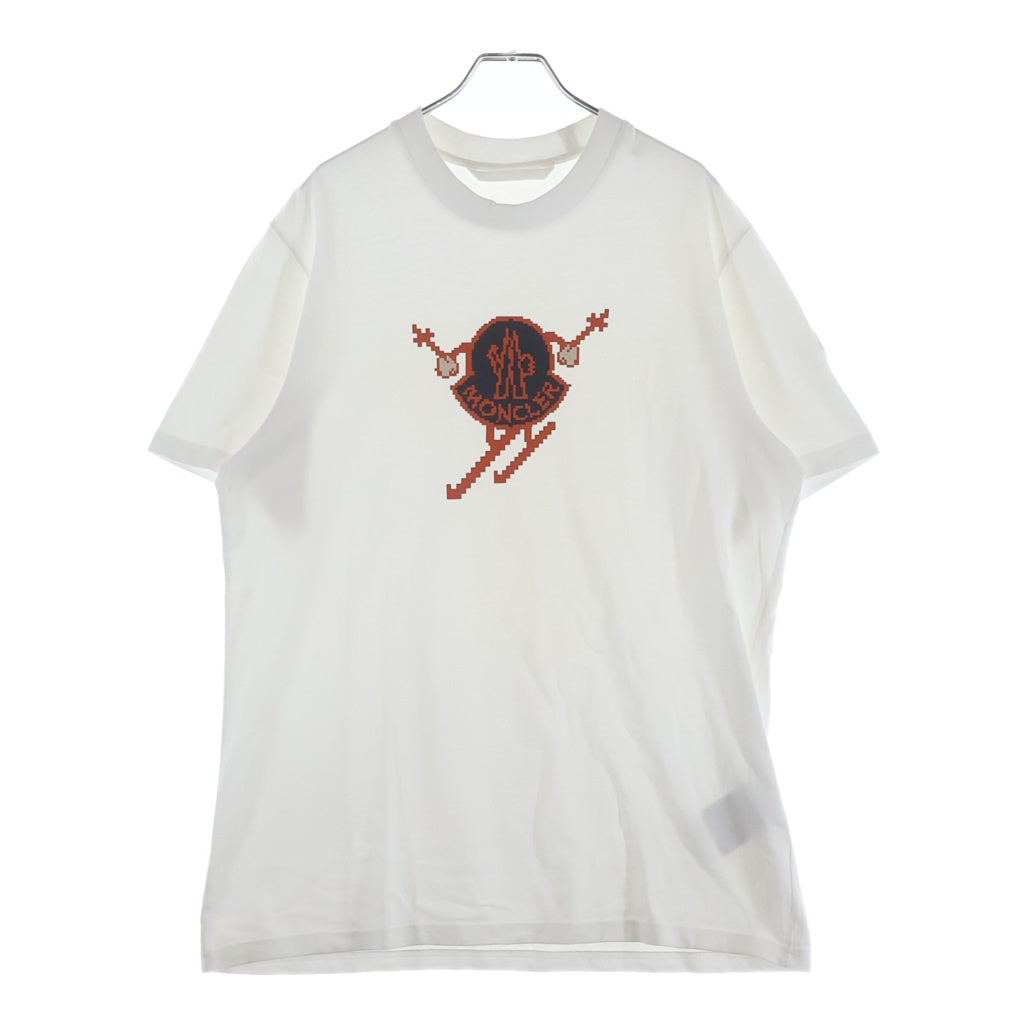 MONCLER(モンクレール) スキーピクセルロゴ プリント Tシャツ 半袖カットソー ホワイト J20918C00010
