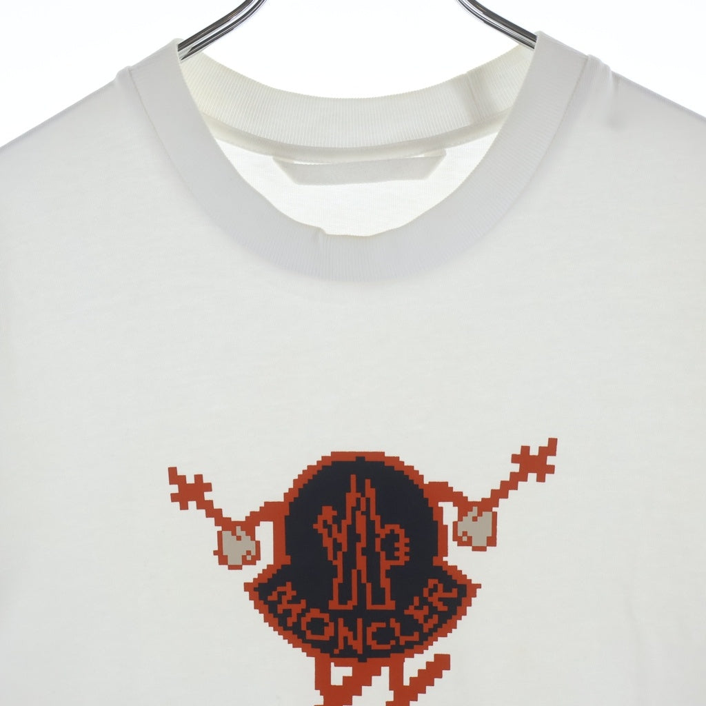 MONCLER(モンクレール) スキーピクセルロゴ プリント Tシャツ 半袖カットソー ホワイト J20918C00010