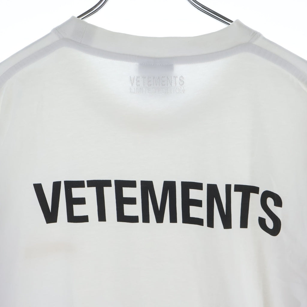 VETEMENTS(ヴェトモン) 両面 ロゴプリント Tシャツ 半袖カットソー ホワイト UA52TR240W