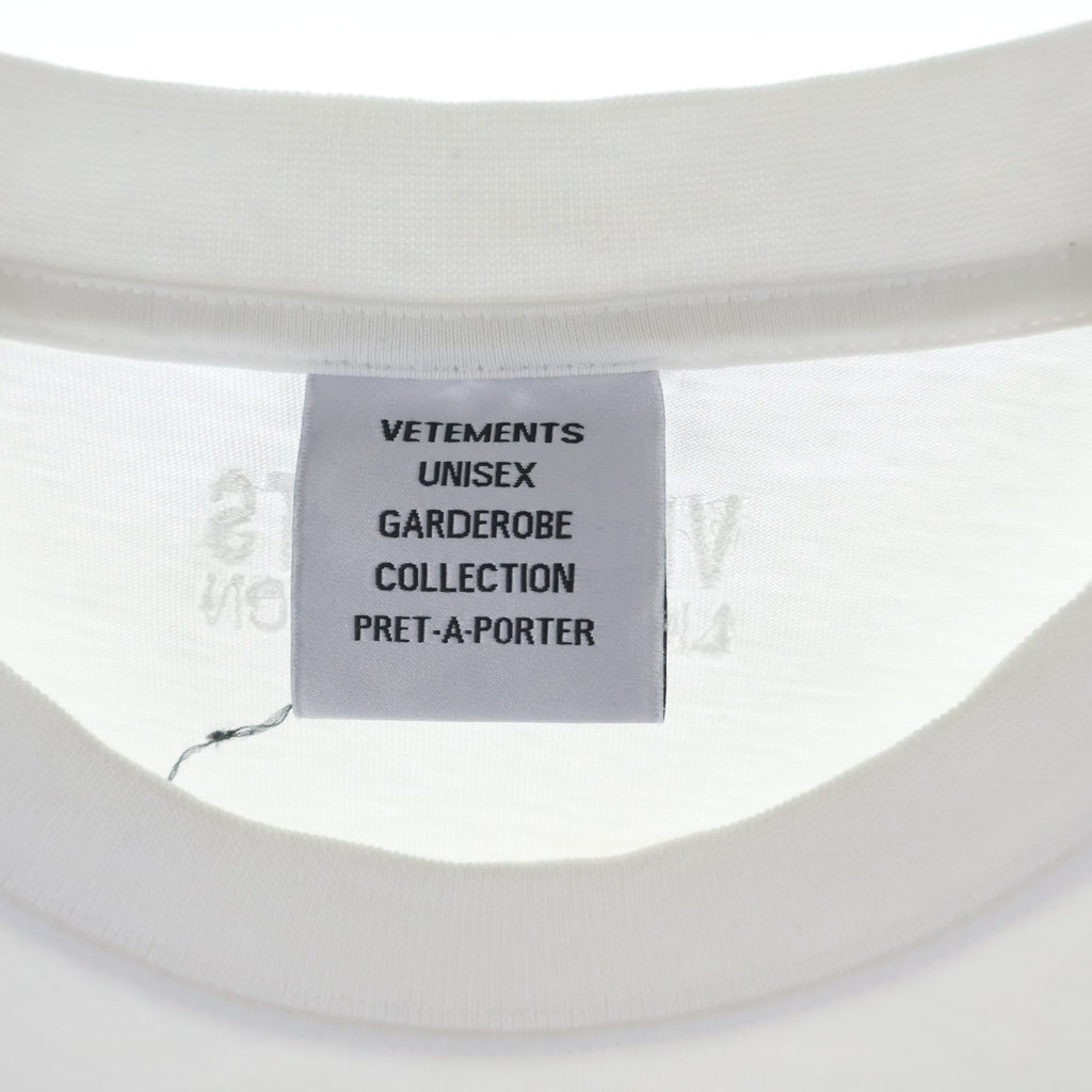 VETEMENTS(ヴェトモン) 両面 ロゴプリント Tシャツ 半袖カットソー ホワイト UA52TR240W