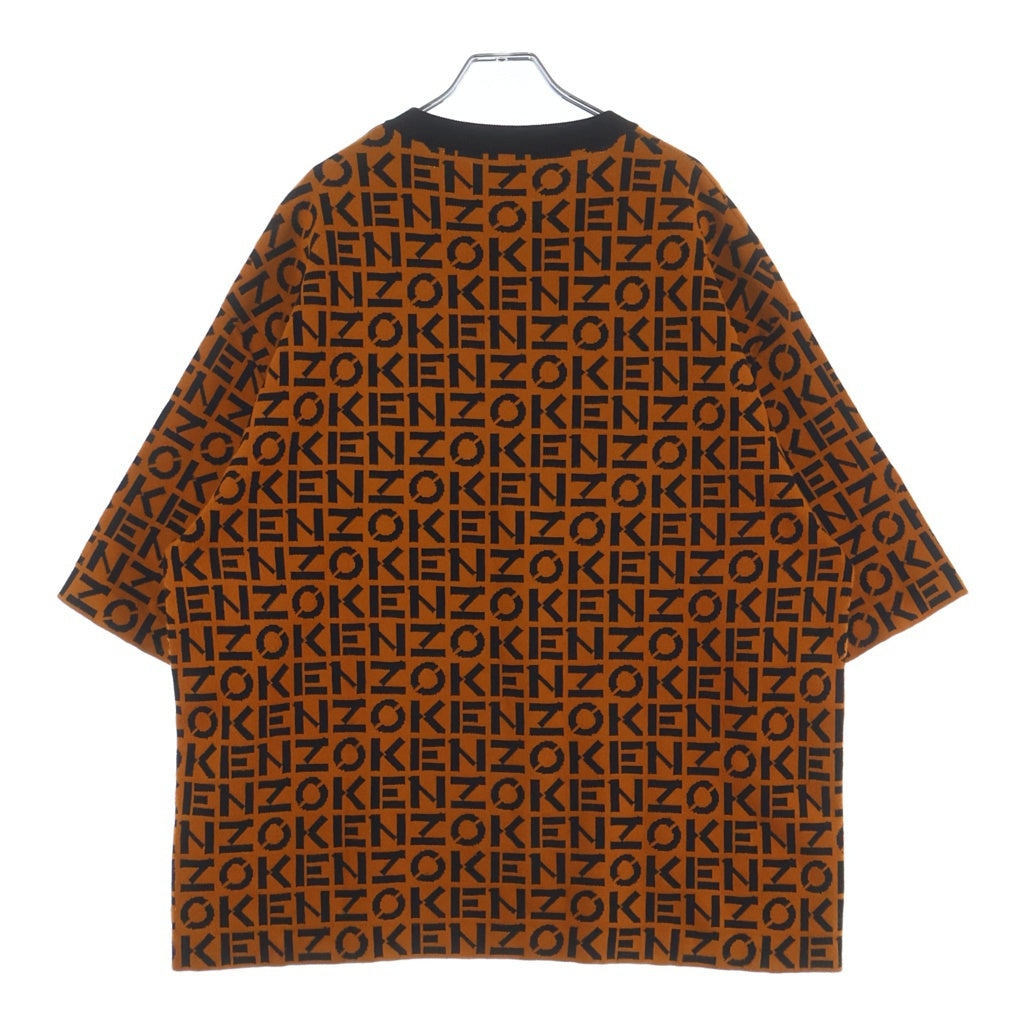 KENZO(ケンゾー) モノグラム オーバーサイズ ニット Tシャツ 半袖カットソー オレンジ FB65PU6383SC