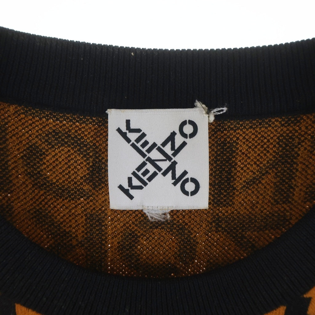 KENZO(ケンゾー) モノグラム オーバーサイズ ニット Tシャツ 半袖カットソー オレンジ FB65PU6383SC
