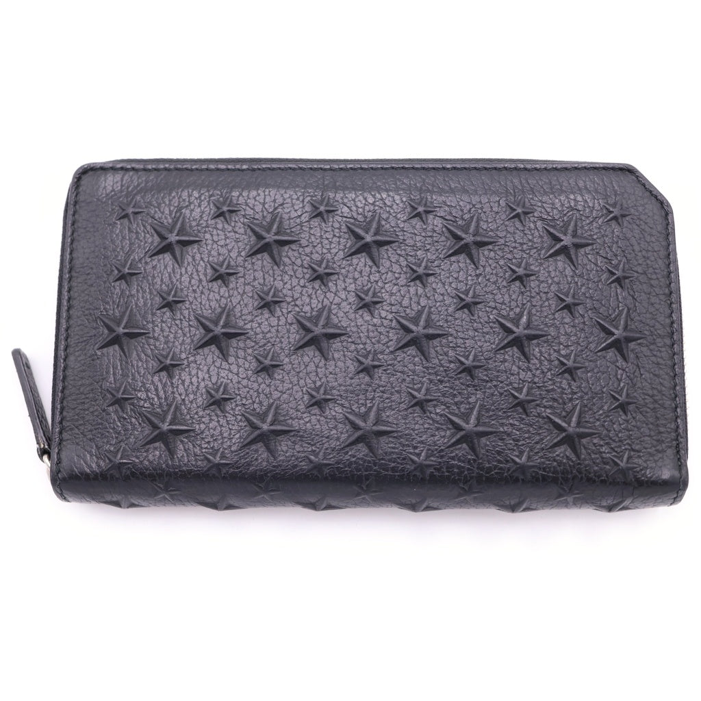 JIMMY CHOO(ジミーチュウ) スターエンボス ロングウォレット 長財布 ブラック
