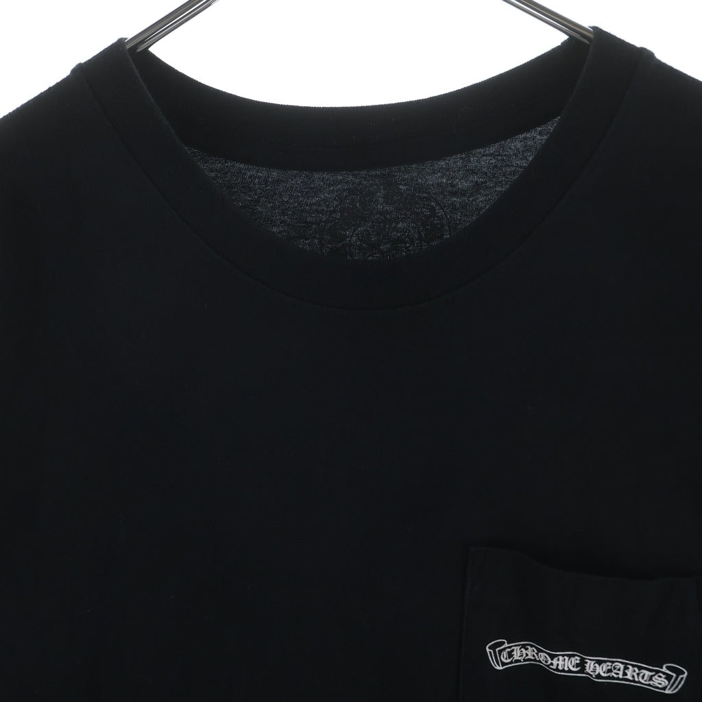 CHROME HEARTS(クロムハーツ) SCROLL LABEL T-SHIRT スクロールラベルプリント クルーネックポケット半袖Tシャツ ブラック