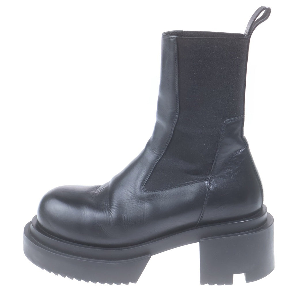Rick Owens(リックオウエンス) 23SS Beatle Bogun ビートルボーガン カーフレザー サイドゴア ブーツ ブラック RU01C4832
