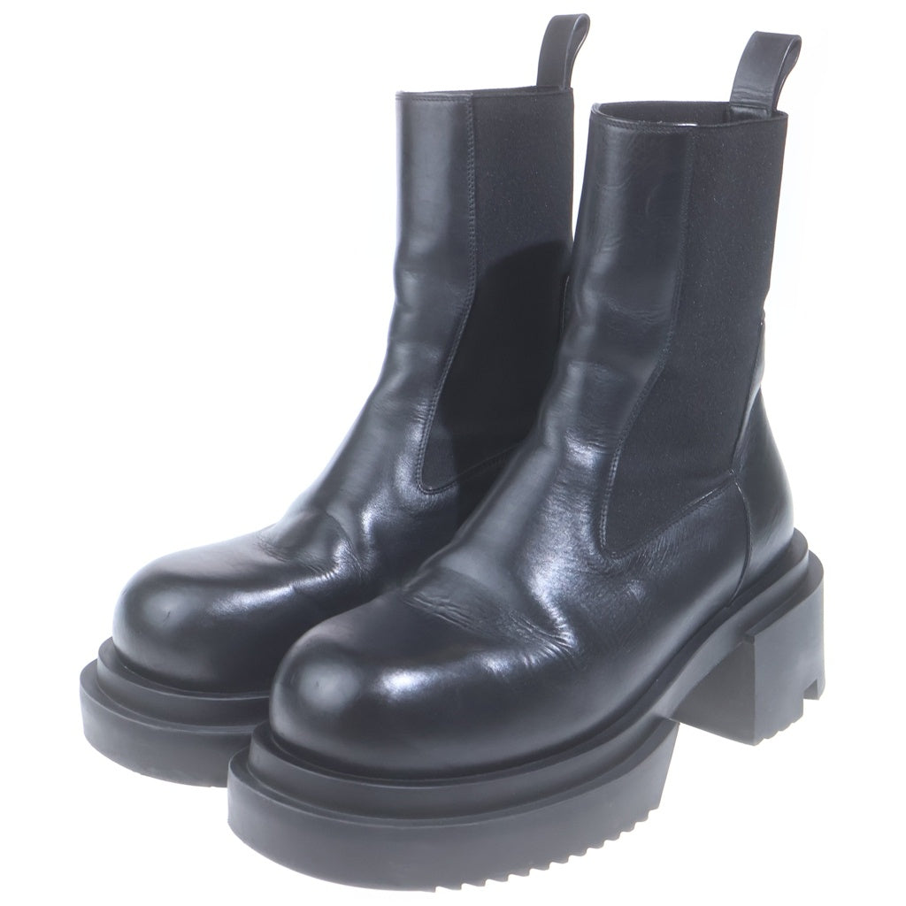 Rick Owens(リックオウエンス) 23SS Beatle Bogun ビートルボーガン カーフレザー サイドゴア ブーツ ブラック RU01C4832