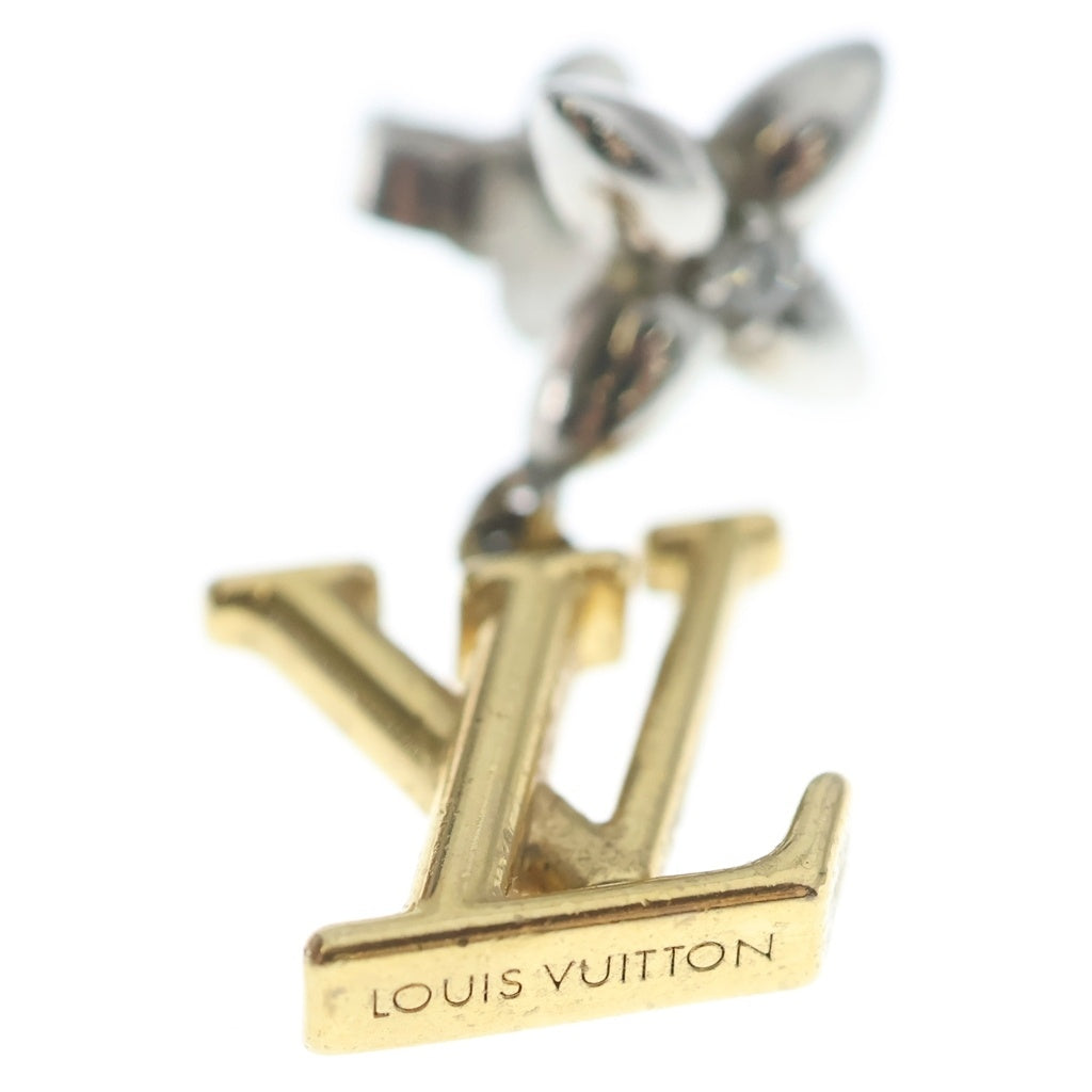 LOUIS VUITTON(ルイヴィトン) パンダント・LVアイコニックフラワー モノグラム メタル ジルコンピアス ゴールド/シルバー M01287 レディース