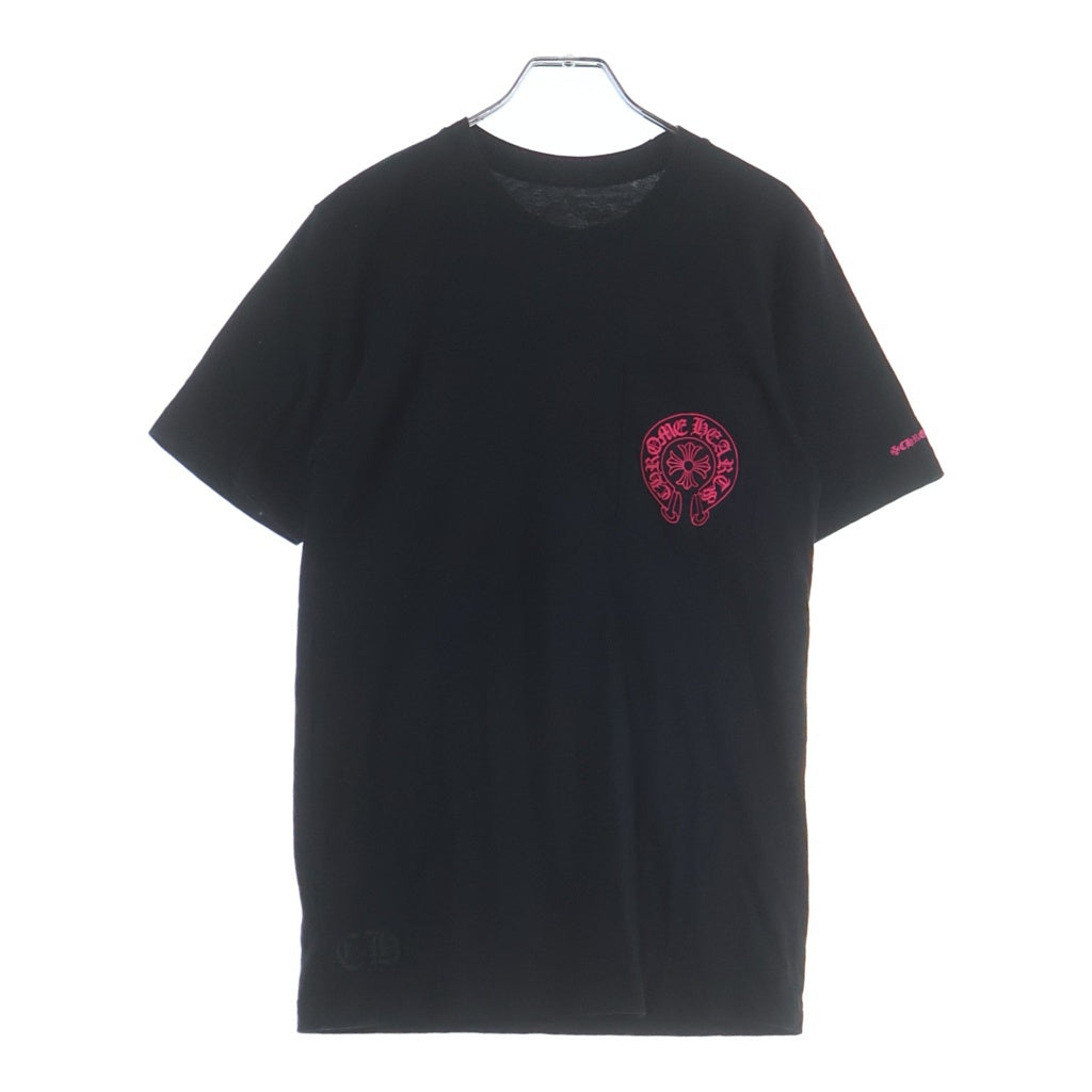 CHROME HEARTS(クロムハーツ) CH T-SHRT 1 バックホースシュープリントTシャツ ブラック/ピンク