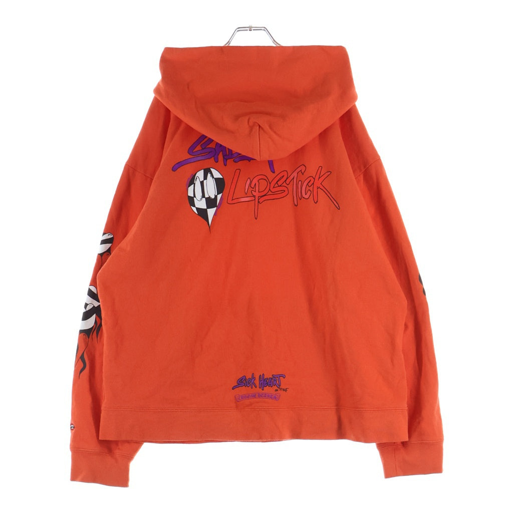 CHROME HEARTS(クロムハーツ) ×MATTY BOY PPO SPARK THE HEART HD PLVR ×マッティボーイ スパーク プルオーバーパーカー レッド