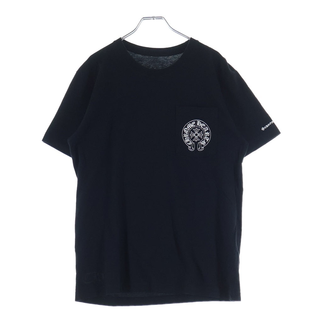 CHROME HEARTS(クロムハーツ) HORSESHOE S/S TEE ホースシュープリント ポケット半袖Tシャツ カットソー ブラック