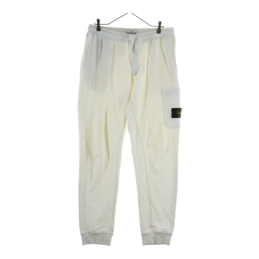 STONE ISLAND(ストーンアイランド) ロゴパッチ カーゴ スウェットパンツ ホワイト 101564551
