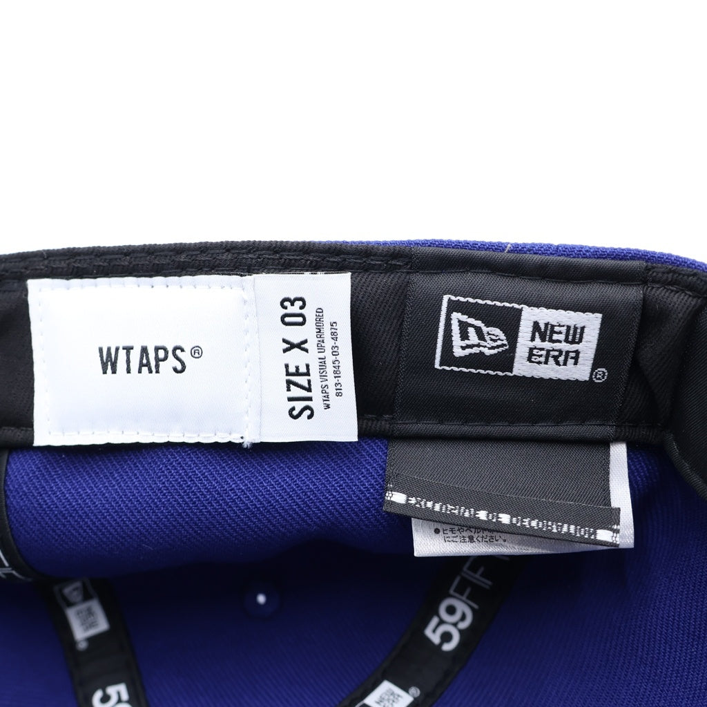 WTAPS(ダブルタップス) ×NEW ERA 59FIFTY ロゴ刺繍 ベースボールキャップ 帽子 ブルー