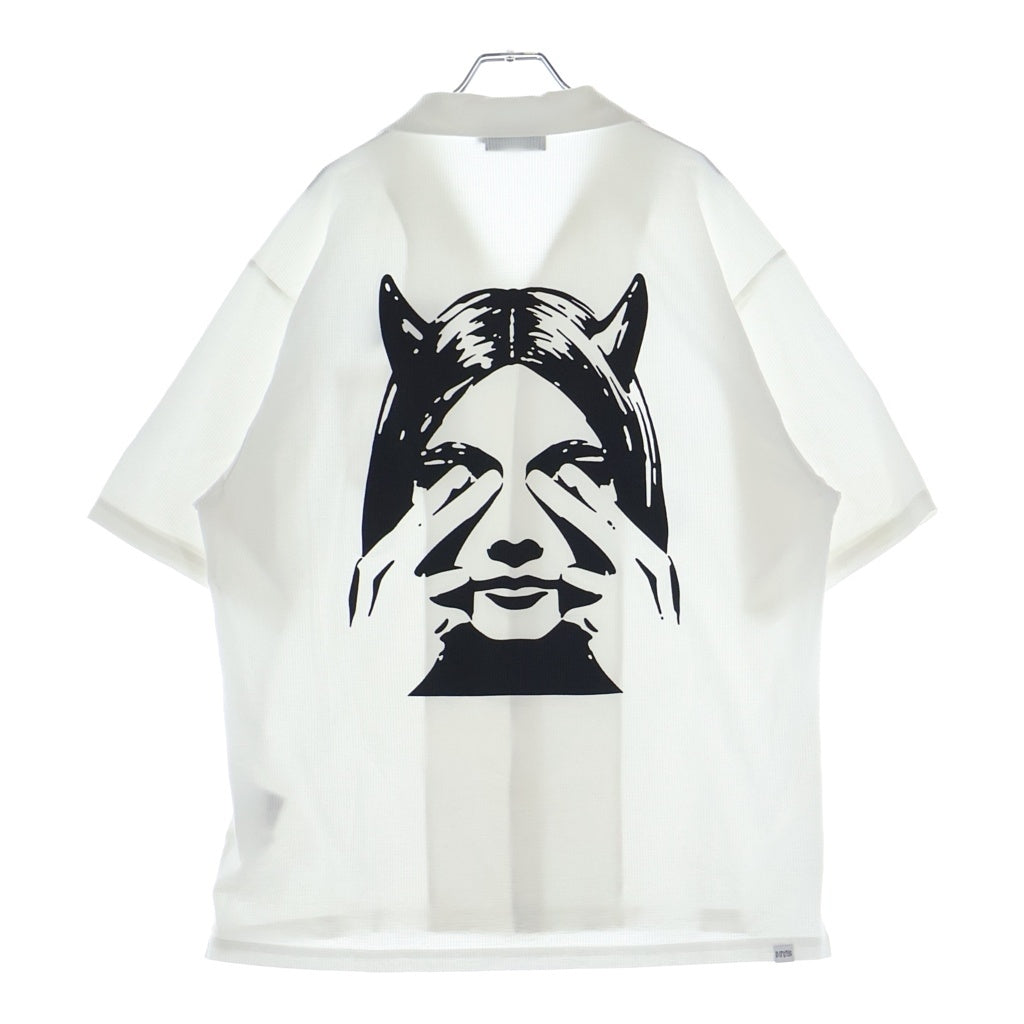 HYSTERIC GLAMOUR(ヒステリックグラマー) SEE NO EVIL バックプリント 半袖シャツ ホワイト