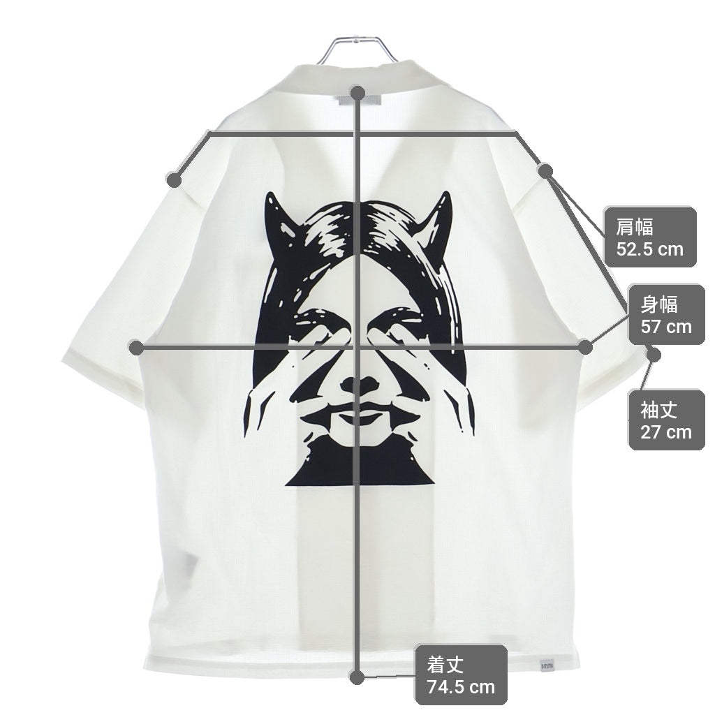 HYSTERIC GLAMOUR(ヒステリックグラマー) SEE NO EVIL バックプリント 半袖シャツ ホワイト