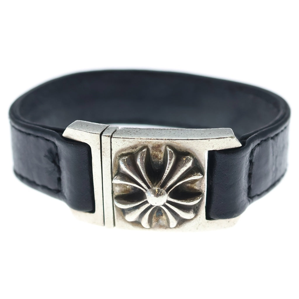CHROME HEARTS(クロムハーツ) HARNESS CROSS BOX ハーネス クロスボックス レザーブレスレット シルバー/ブラック