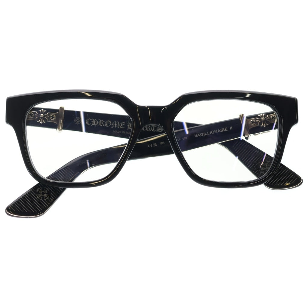 CHROME HEARTS(クロムハーツ) VAGILLIONAIRE 2 ダガーテンプル ウェリントンアイウェア 眼鏡 ブラック/シルバー