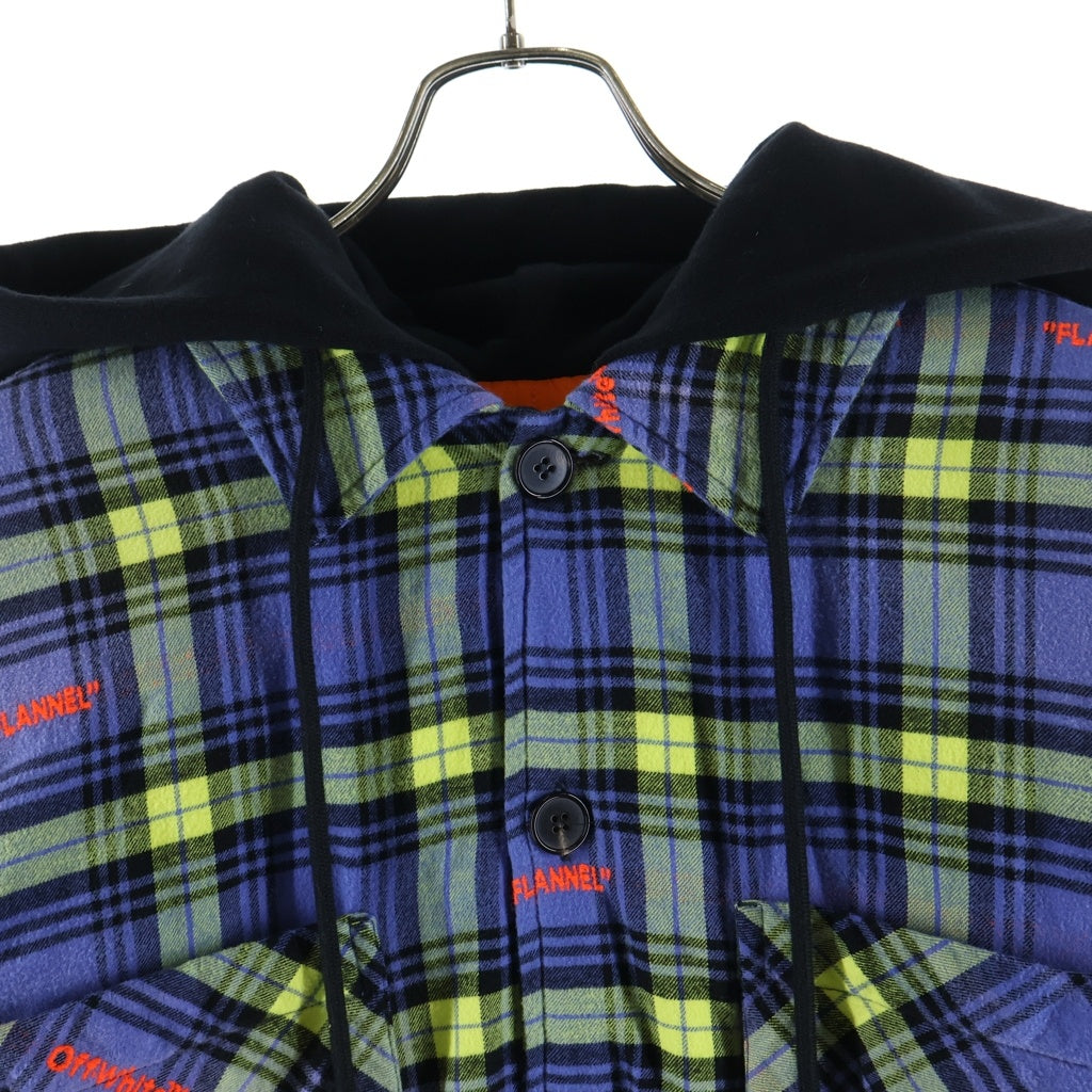 OFF-WHITE(オフホワイト) 22AW PLAID JACKET 裏地キルティング チェックシャツ ジャケット ブルー