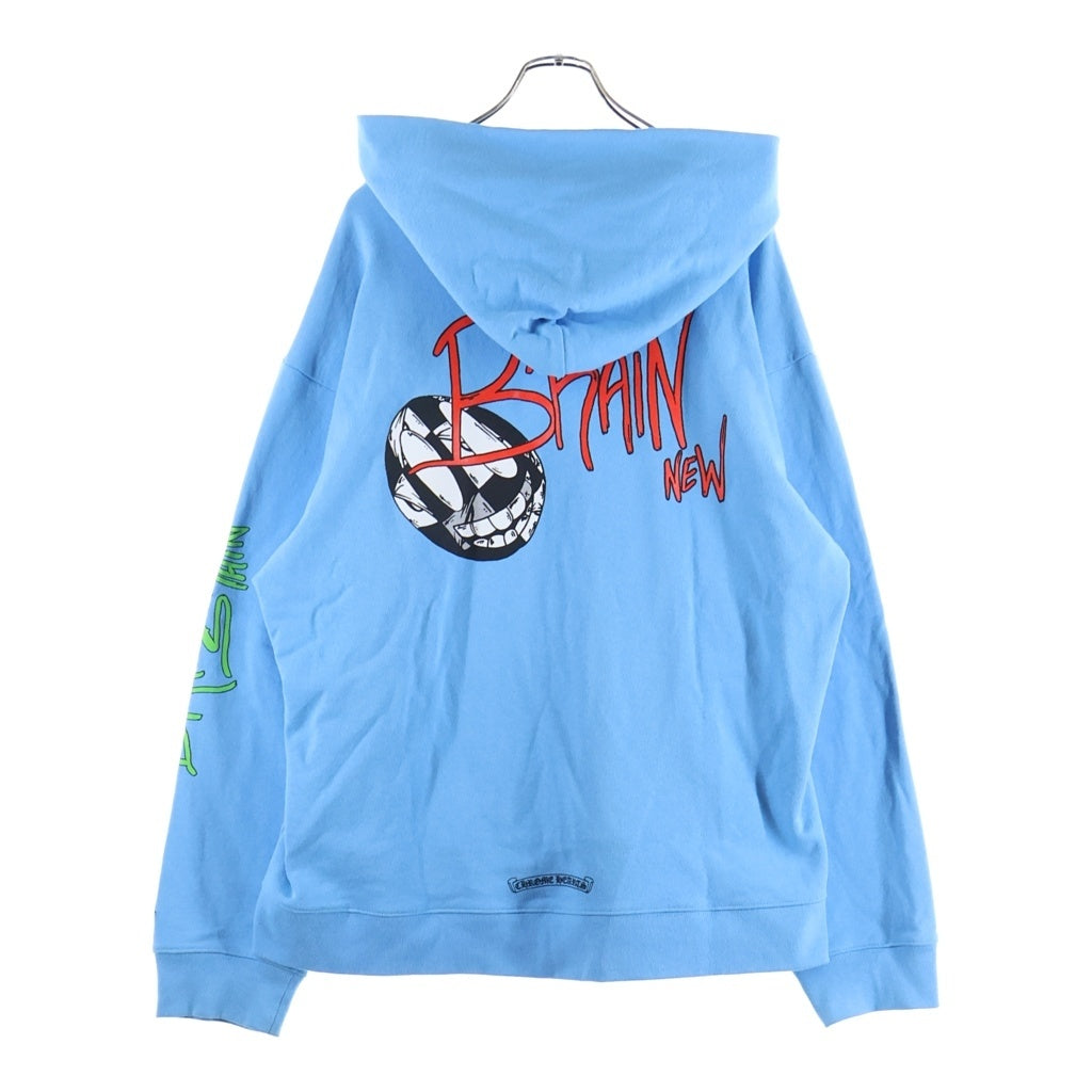 CHROME HEARTS(クロムハーツ) 24SS ×MATTY BOY BRAIN NEW PULLOVER HOODIE マッティボーイ ブレインニュー プリントフーディー プルオーバーパーカー ブルー