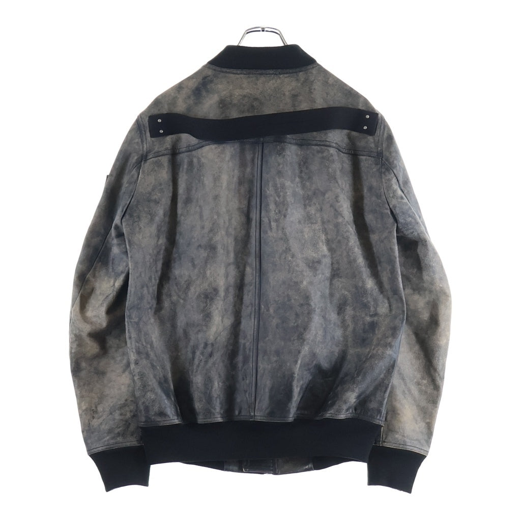 Rick Owens(リックオウエンス) 25SS LONG SLEEVED LEATHER JACKET ロングスリーブ レザー ジャケット ブラック RU01E5778-LTP