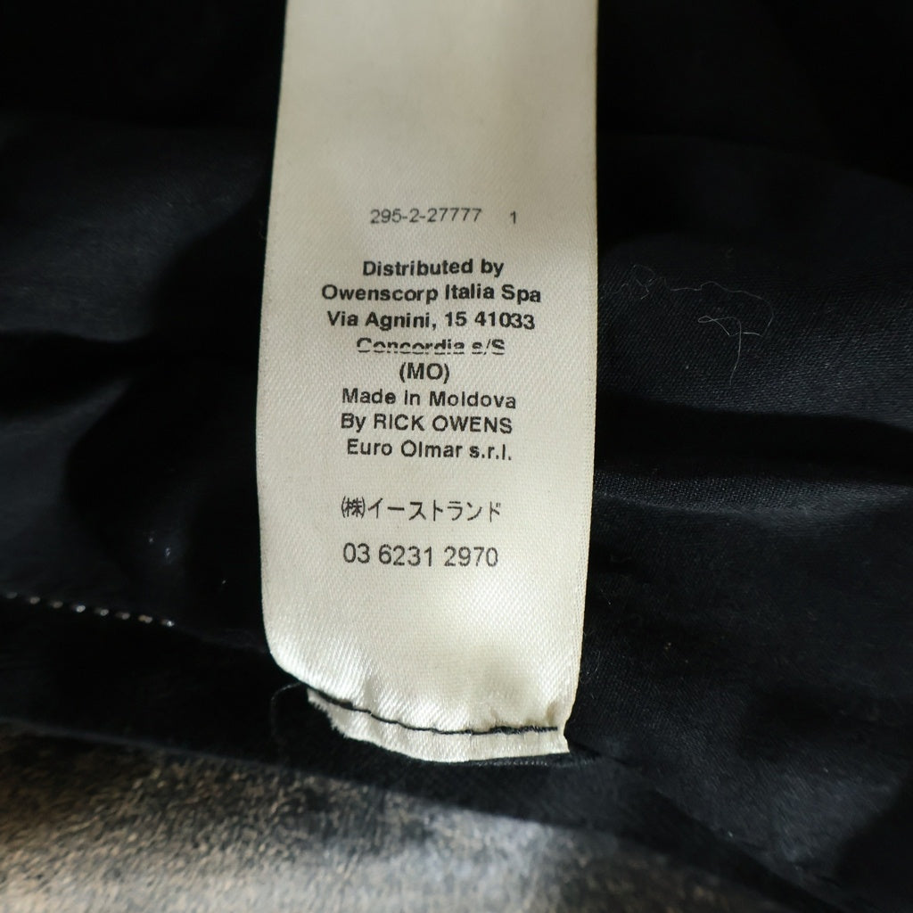 Rick Owens(リックオウエンス) 25SS LONG SLEEVED LEATHER JACKET ロングスリーブ レザー ジャケット ブラック RU01E5778-LTP
