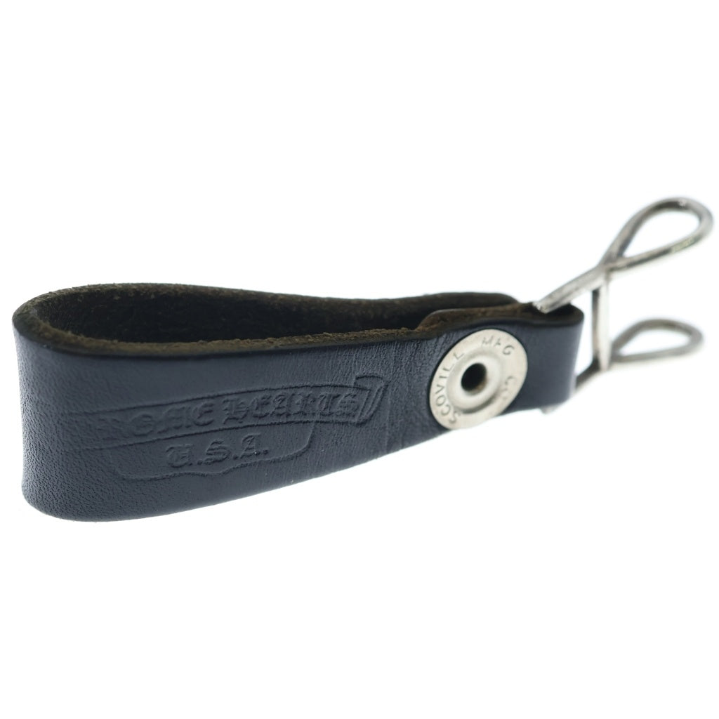 CHROME HEARTS(クロムハーツ) BELT LOOP クロスボールボタンレザーベルトループ シルバー/ブラック BCA397