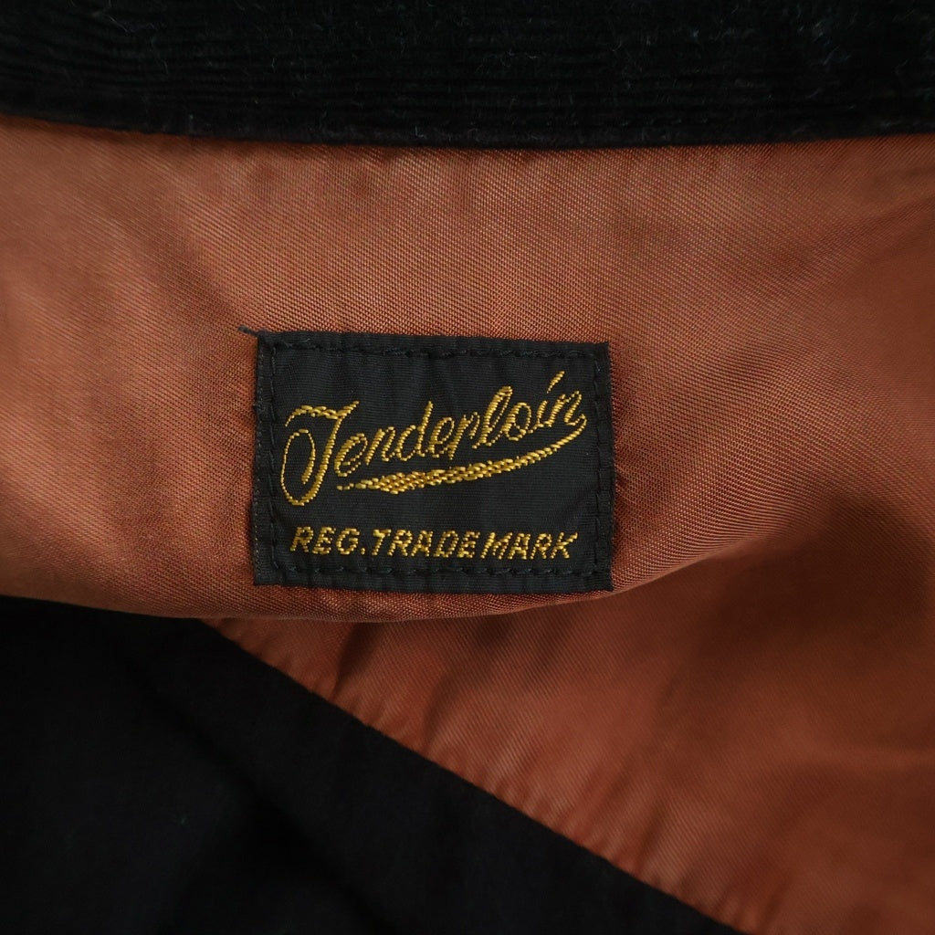 TENDERLOIN(テンダーロイン) フロント刺繍 コーデュロイ 長袖シャツ ブラック