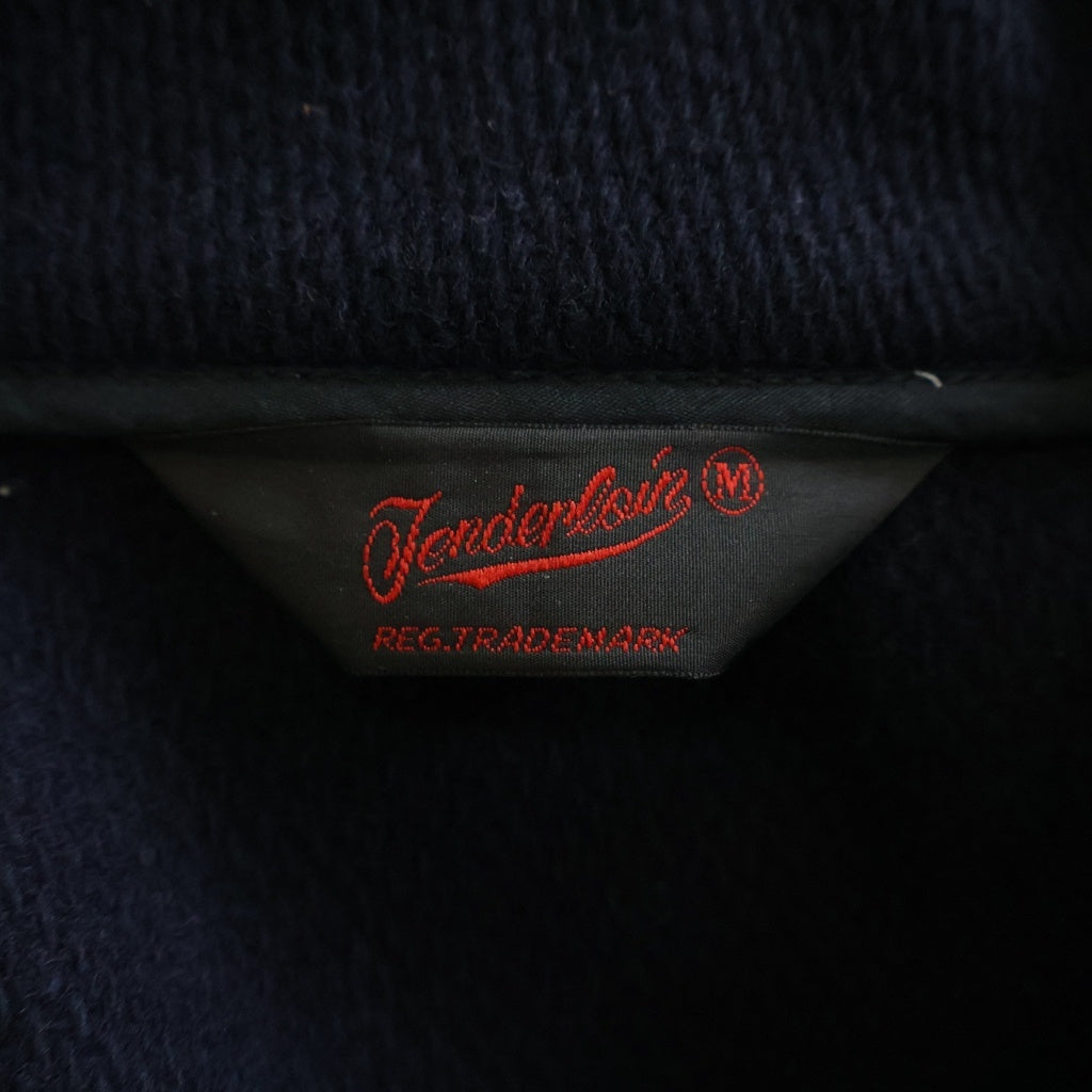 TENDERLOIN(テンダーロイン) ジップアップ 袖レザー切替 ジャケット ネイビー