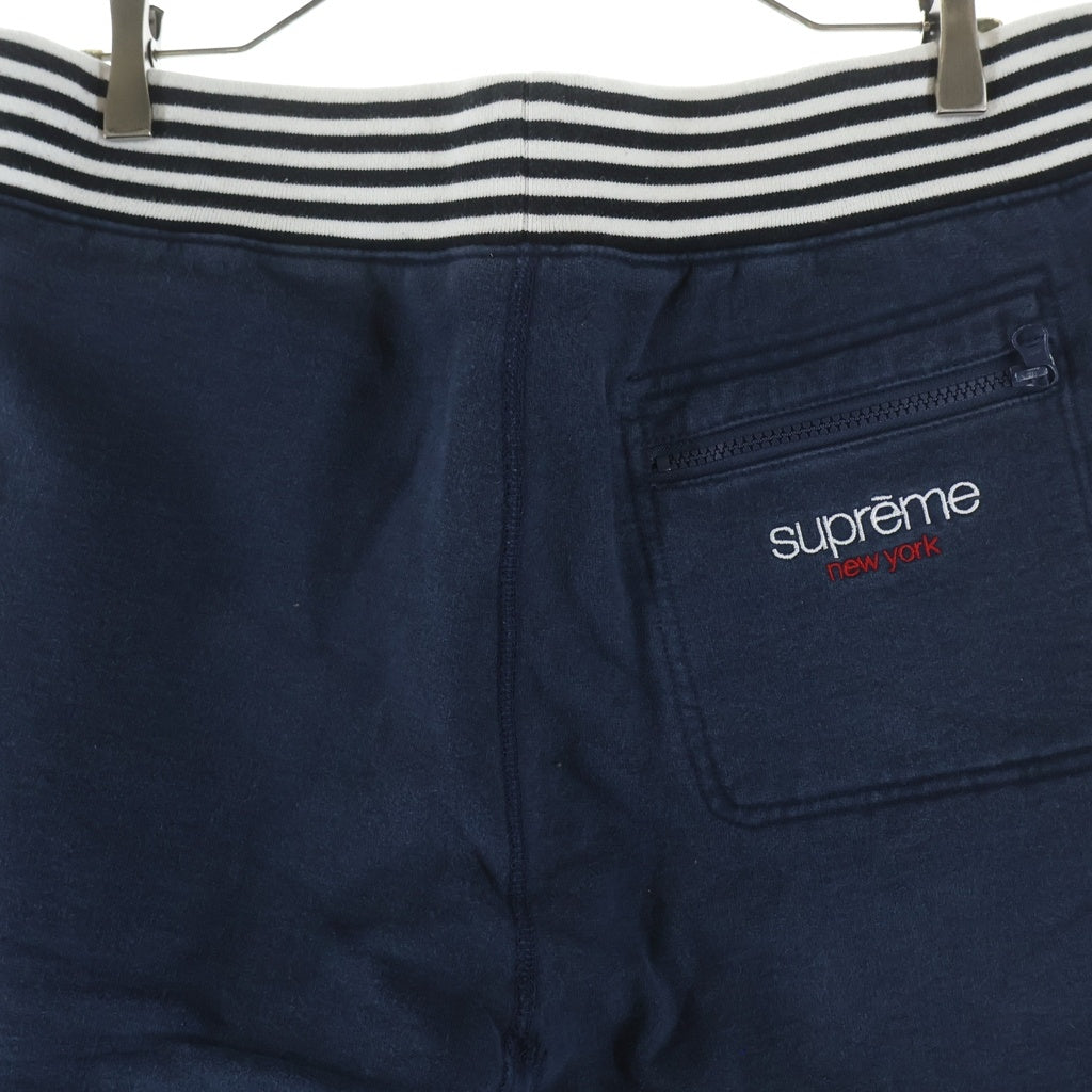 SUPREME(シュプリーム) Classic Logo Striped Rib Sweatpant ロゴ刺繍 スウェットパンツ ブラック
