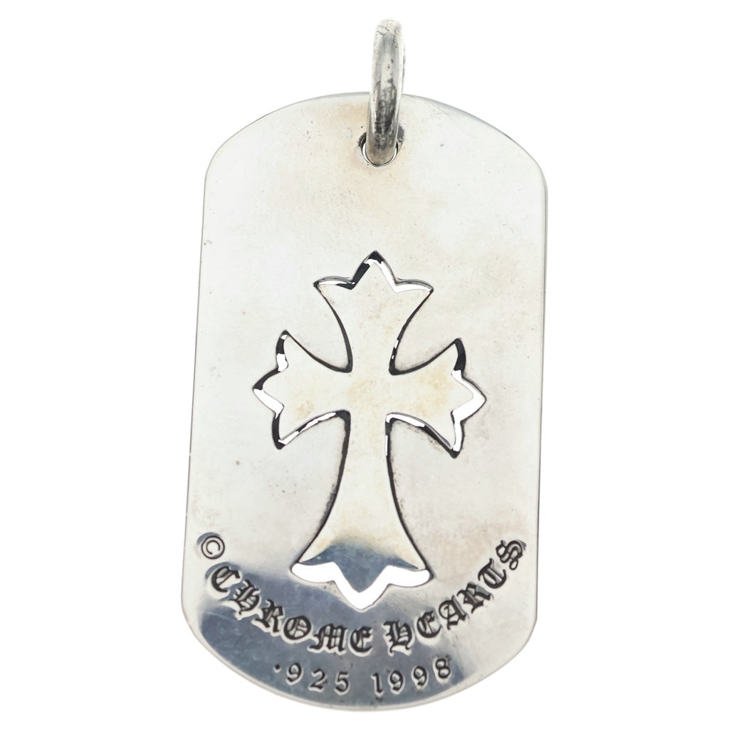 CHROME HEARTS(クロムハーツ) D TAG LRG TNY CRS カットアウト タイニークロス ドッグタグ ラージ ペンダントトップ シルバー