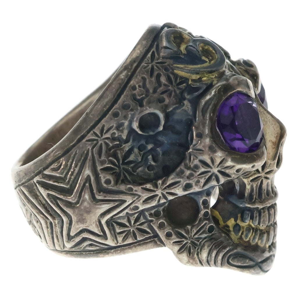 Bill Wall Leather/BWL(ビルウォールレザー) SKULL RING スカルリング シルバー/パープル