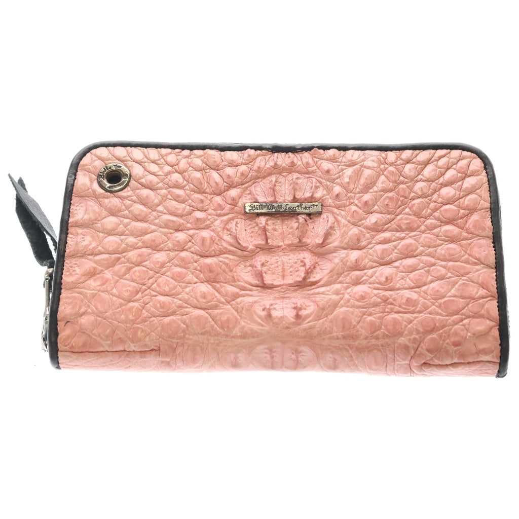 Bill Wall Leather/BWL(ビルウォールレザー) ALLIGATOR ZIP WALLET アリゲーター ジップ ウォレット 財布 ピンク レディース