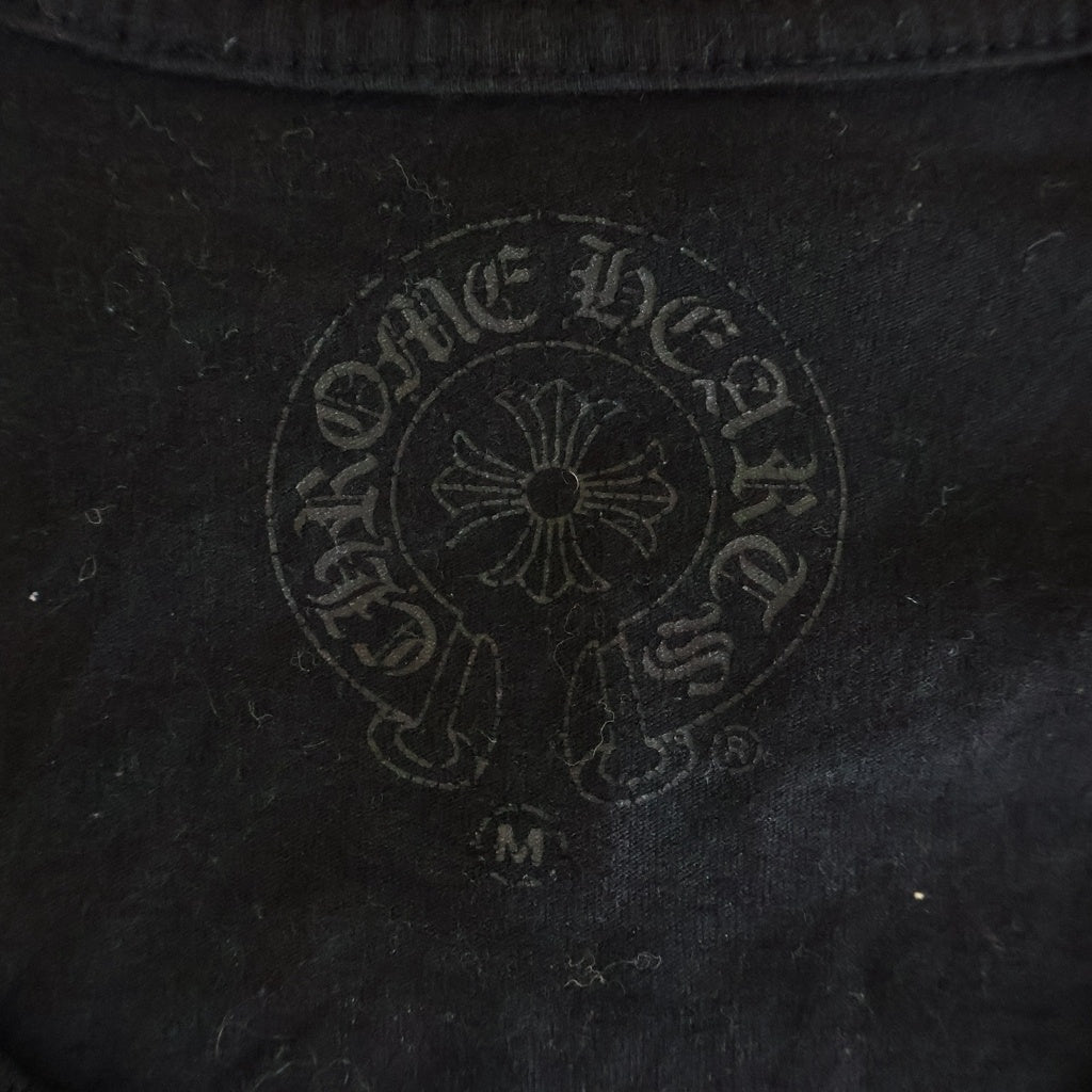CHROME HEARTS(クロムハーツ) スターバックプリント Vネック 半袖Tシャツ カットソー ブラック