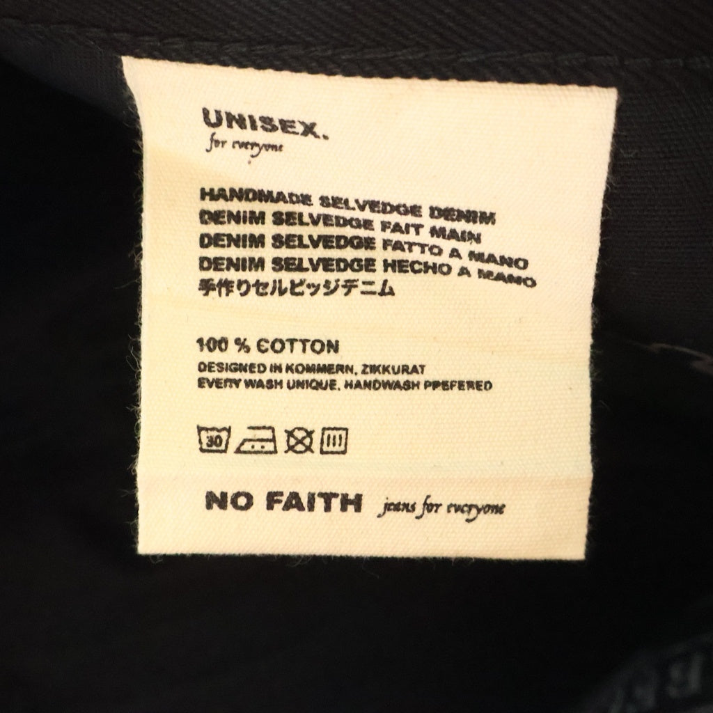 NO/FAITH STUDIOS(ノーフェイスストゥディオス) JAPANESE SERVEDGE LOOSE DENIM ジャパニーズ セルビッジ ルーズ デニム ブラック