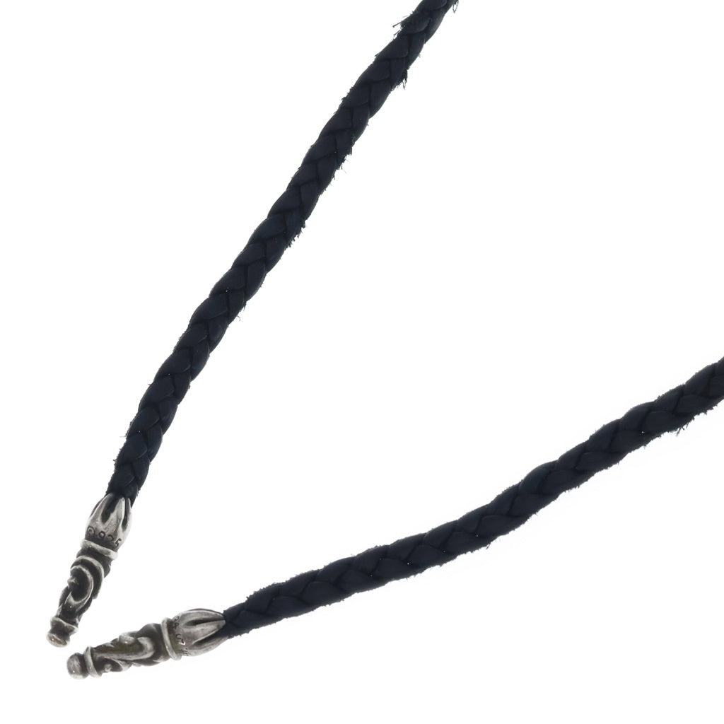 CHROME HEARTS(クロムハーツ) LEATHER BRAID SCROLL ネックレス レザーブレイドネックレス ブラック/シルバー BCA377