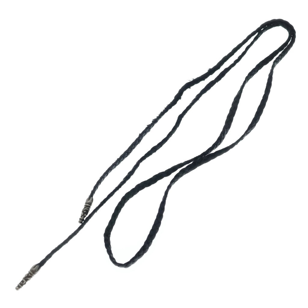 CHROME HEARTS(クロムハーツ) LEATHER BRAID SCROLL ネックレス レザーブレイドネックレス ブラック/シルバー BCA377