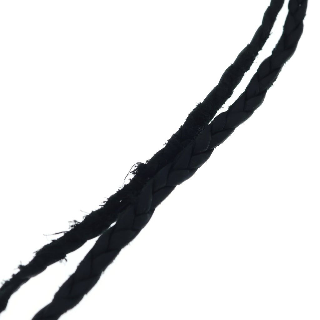 CHROME HEARTS(クロムハーツ) LEATHER BRAID SCROLL ネックレス レザーブレイドネックレス ブラック/シルバー BCA377
