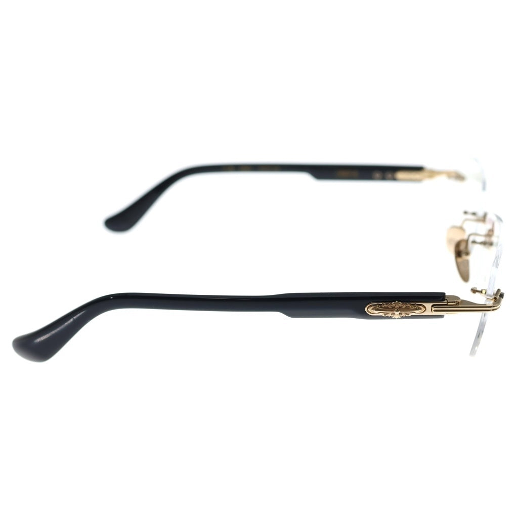 CHROME HEARTS(クロムハーツ) DEEP 2 フローラルテンプルリムレス眼鏡 ブラック/ゴールド