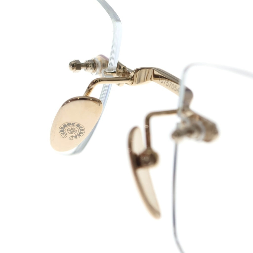 CHROME HEARTS(クロムハーツ) DEEP 2 フローラルテンプルリムレス眼鏡 ブラック/ゴールド
