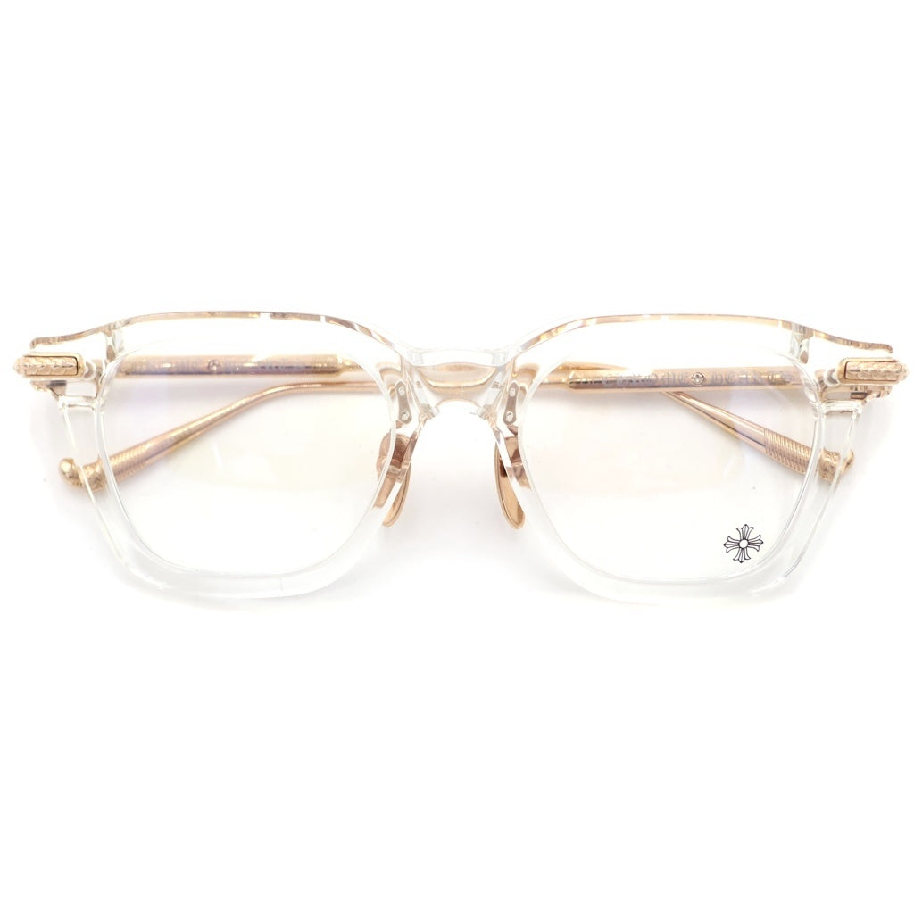 CHROME HEARTS(クロムハーツ) CUMPTION-A クリアフレーム ウェリントン メガネ サングラス クリア/ゴールド