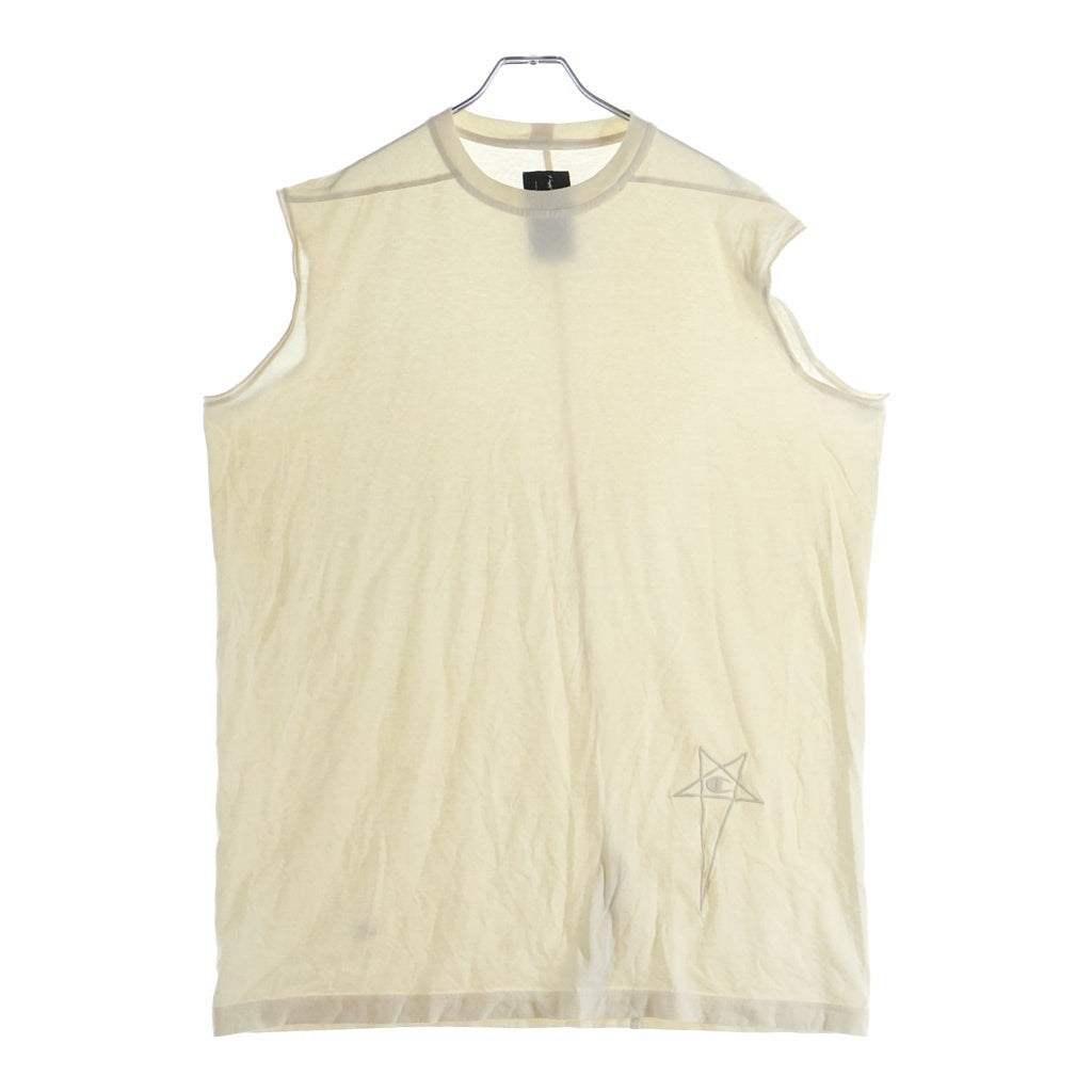 Rick Owens(リックオウエンス) ×Champion Tarp T-Shirt フロント刺繍 タンクトップ ベージュ CM01D9231-CHJER