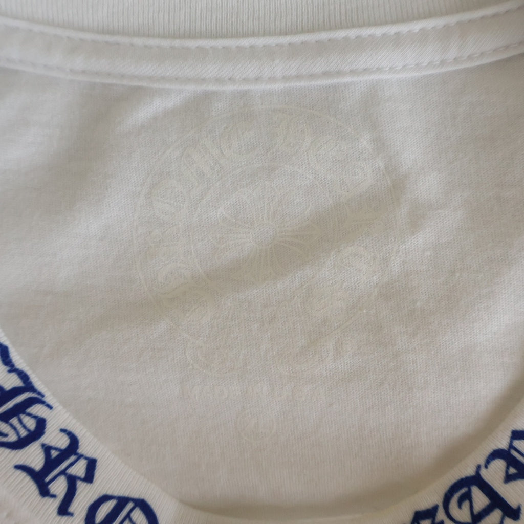 CHROME HEARTS(クロムハーツ) NECK LOGO ネックロゴ ポケット クルーネック半袖Tシャツカットソー ホワイト